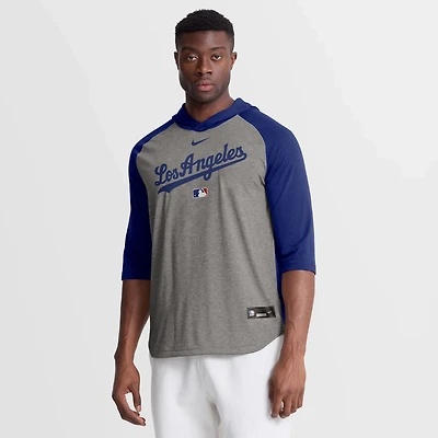 Nike Los Angeles Dodgers Authentic Collection Flux Dri-FIT Raglan 3 4-Sleeve Hooded T-Shirt