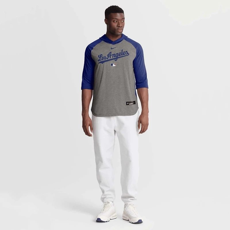 Nike Los Angeles Dodgers Authentic Collection Flux Dri-FIT Raglan 3 4-Sleeve Hooded T-Shirt