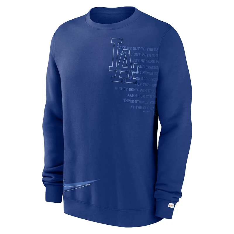 Nike Los Angeles Dodgers Statement Ball Game Fleece Pullover Sweatshirt