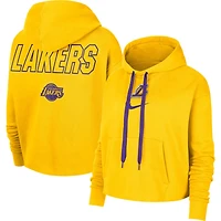 Nike Los Angeles Lakers Courtside Cropped Pullover Hoodie