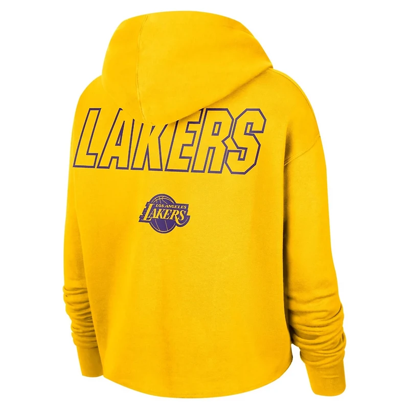 Nike Los Angeles Lakers Courtside Cropped Pullover Hoodie