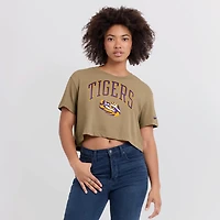 Nike LSU Tigers Power Pursuit Athletic Prep Arch Performance Cropped T-Shirt