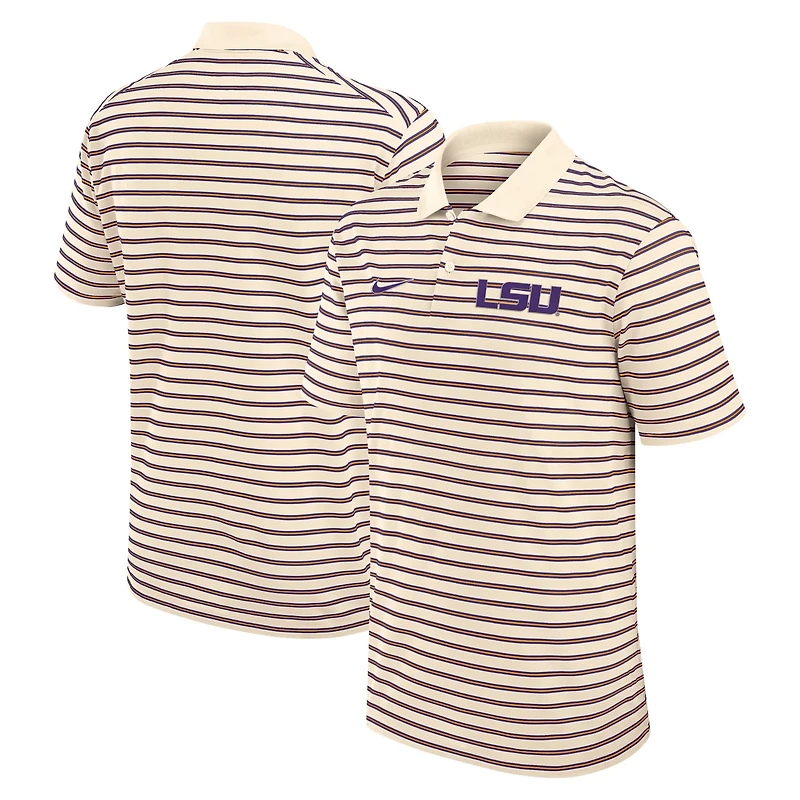 Nike LSU Tigers Solid Foundation Striped Performance Polo
