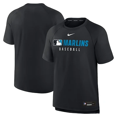 Nike Miami Marlins Authentic Collection Pregame Raglan Performance T-Shirt