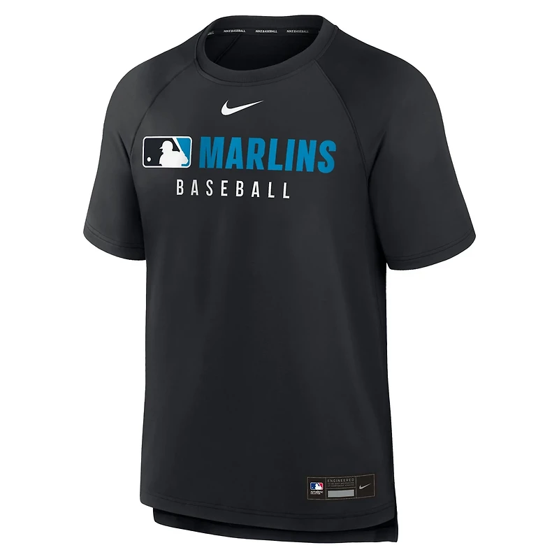 Nike Miami Marlins Authentic Collection Pregame Raglan Performance T-Shirt