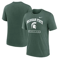 Nike Michigan State Spartans Arch Over Logo Tri-Blend T-Shirt