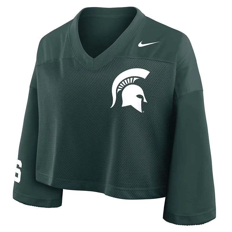 Nike Michigan State Spartans Cropped Mesh Dri-FIT Fashion Jersey