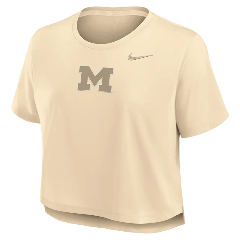 Nike Michigan Wolverines Performance Cropped T-Shirt