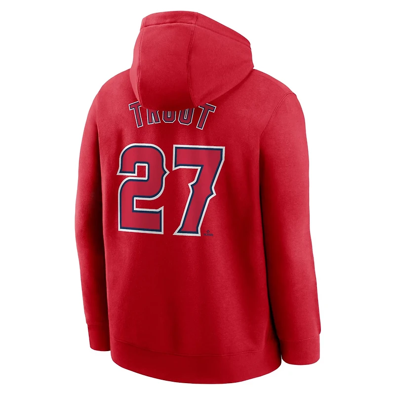 Nike Mike Trout Los Angeles Angels Player Name Number Club Pullover Hoodie