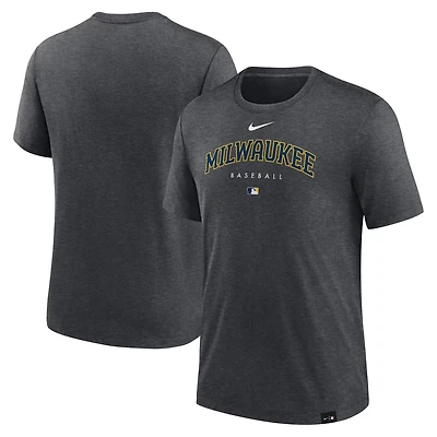 Nike Milwaukee Brewers Authentic Collection Early Work Tri-Blend Performance T-Shirt