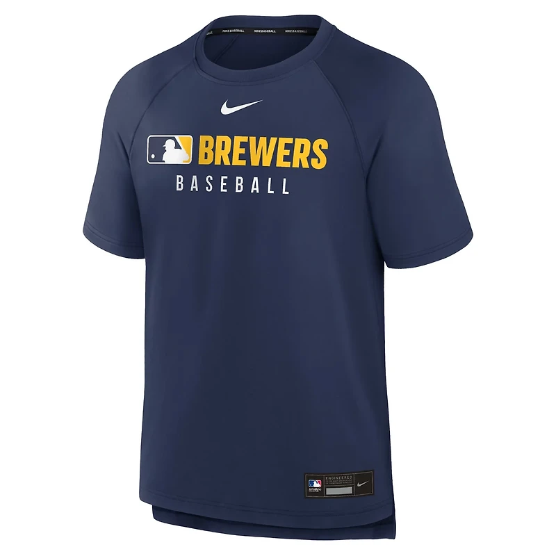 Nike Milwaukee Brewers Authentic Collection Pregame Raglan Performance T-Shirt