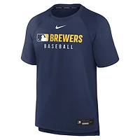 Nike Milwaukee Brewers Authentic Collection Pregame Raglan Performance T-Shirt