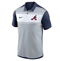 Nike Navy Atlanta Braves Vapor Striped Performance Polo