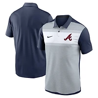 Nike Navy Atlanta Braves Vapor Striped Performance Polo