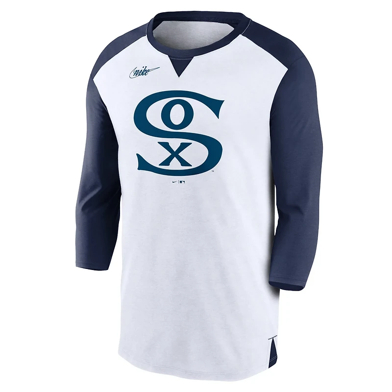 Nike Navy Chicago Sox Rewind 3 4-Sleeve T-Shirt