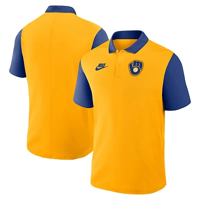 Nike Navy Milwaukee Brewers Cooperstown Collection Color-Block Victory Performance Polo