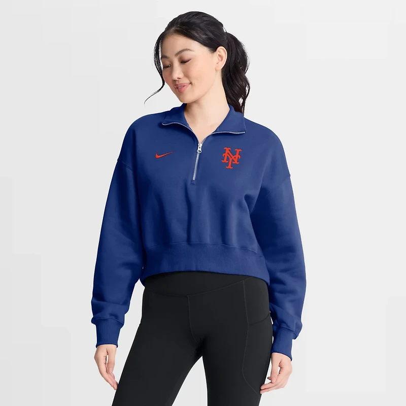 Nike New York Mets Primetime Phoenix Fleece Half-Zip Sweatshirt