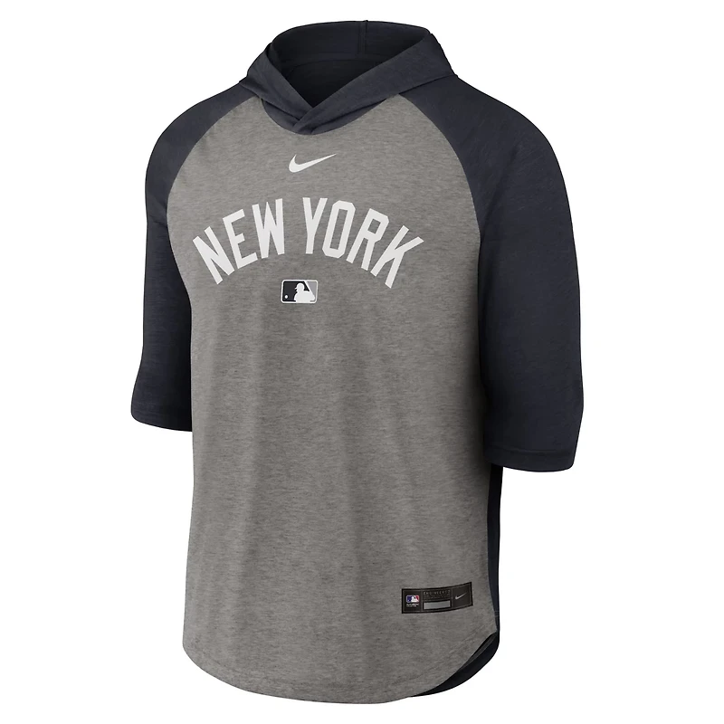 Nike New York Yankees Authentic Collection Flux Dri-FIT Raglan 3 4-Sleeve Hooded T-Shirt