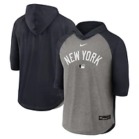 Nike New York Yankees Authentic Collection Flux Dri-FIT Raglan 3 4-Sleeve Hooded T-Shirt