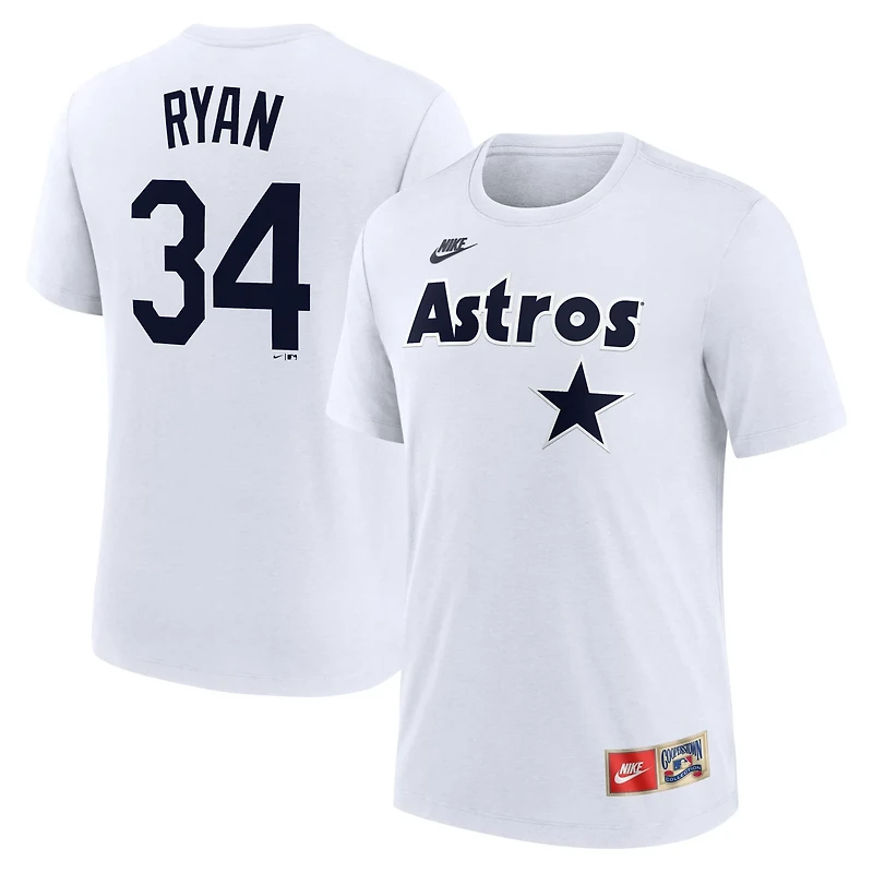 Nike Nolan Ryan Houston Astros Cooperstown Collection Name Number Tri-Blend T-Shirt