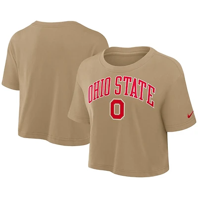 Nike Ohio State Buckeyes Athletic Prep Arch Dri-FIT Cropped T-Shirt