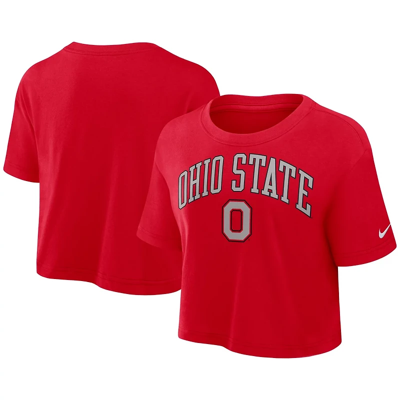 Nike Ohio State Buckeyes Athletic Prep Arch Performance Cropped T-Shirt