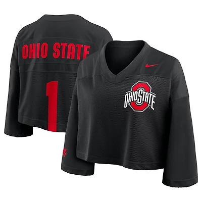 Nike Ohio State Buckeyes Cropped Mesh Dri-FIT Fashion Jersey