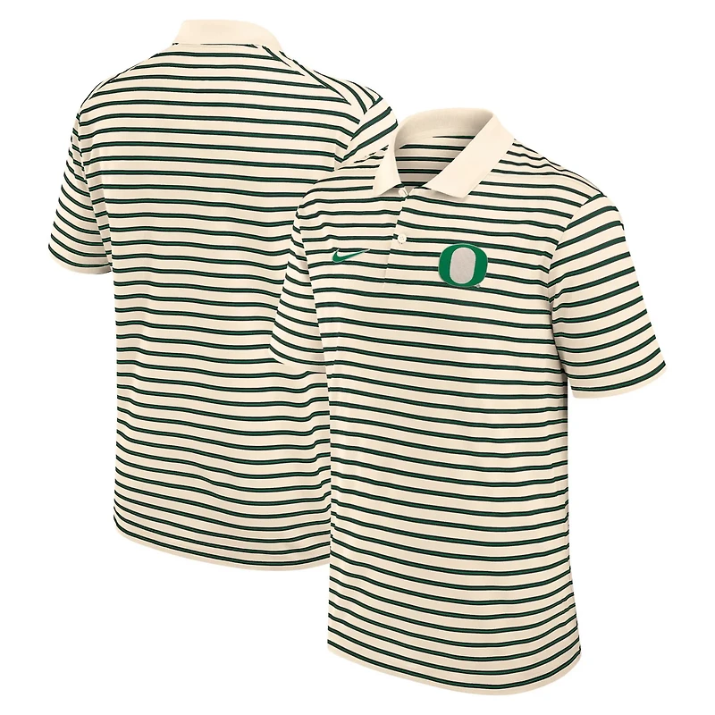 Nike Oregon Ducks Primary Logo Striped Dri-FIT Polo