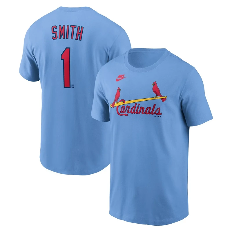 Nike Ozzie Smith Light St Louis Cardinals Cooperstown Collection Name Number T-Shirt