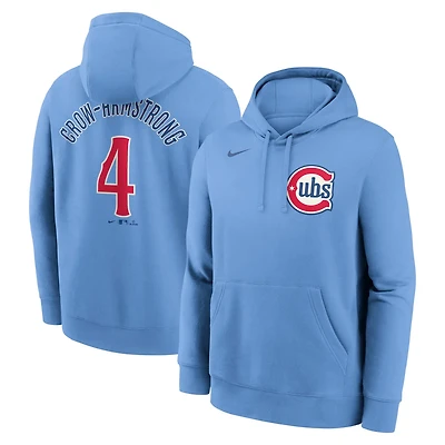 Nike Pete Crow-Armstrong Light Chicago Cubs Player Name  Number Club Fleece Pullover Hoodie