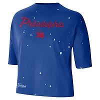 Nike Philadelphia 76ers Courtside Splatter Cropped T-Shirt