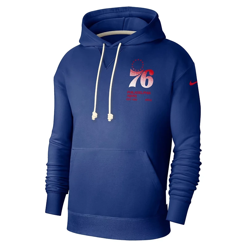 Nike Philadelphia 76ers Courtside Standard Issue Premium Performance Pullover Hoodie