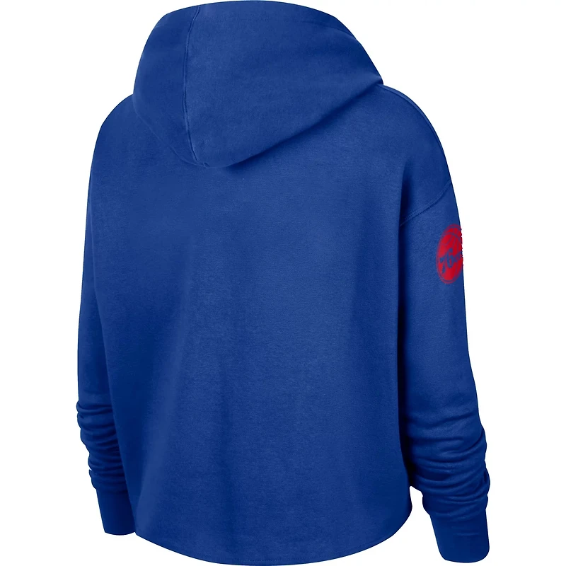 Nike Philadelphia 76ers Split Flip Courtside Cropped Pullover Hoodie