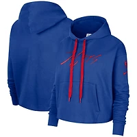 Nike Philadelphia 76ers Split Flip Courtside Cropped Pullover Hoodie