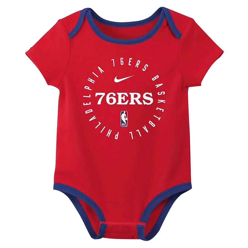 Nike Philadelphia 76ers Three-Pack Bodysuit Set