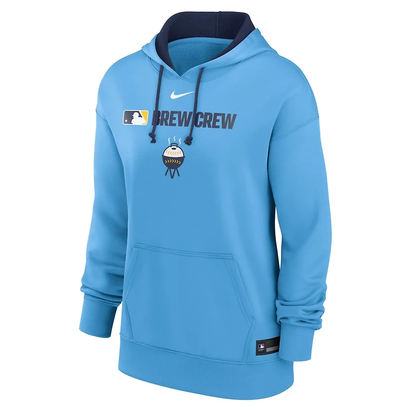 Nike Powder Milwaukee Brewers Authentic Collection City Connect Performance Pullover Hoodie