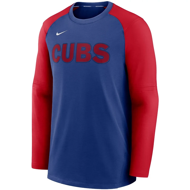 Nike /Red Chicago Cubs Authentic Collection Pregame Performance Raglan Pullover Sweatshirt