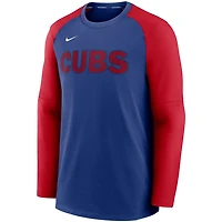 Nike /Red Chicago Cubs Authentic Collection Pregame Performance Raglan Pullover Sweatshirt