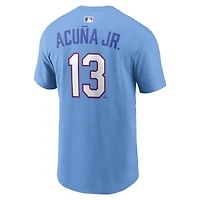 Nike Ronald Acua Jr Light Atlanta Braves 2026 City Connect Name  Number T-Shirt