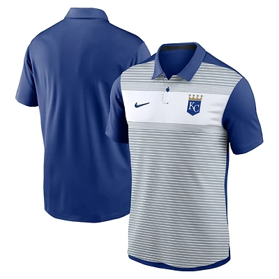 Nike Royal Kansas City Royals Vapor Striped Performance Polo