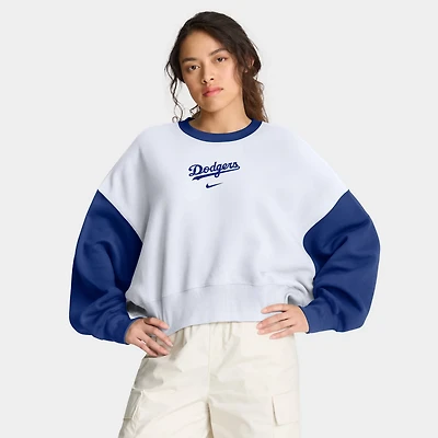 Nike Royal Los Angeles Dodgers Oversized High Hip Fleece Sweatshirt