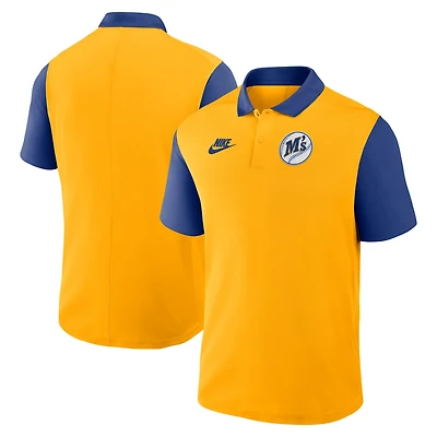 Nike Royal Seattle Mariners Cooperstown Collection Color-Block Victory Performance Polo