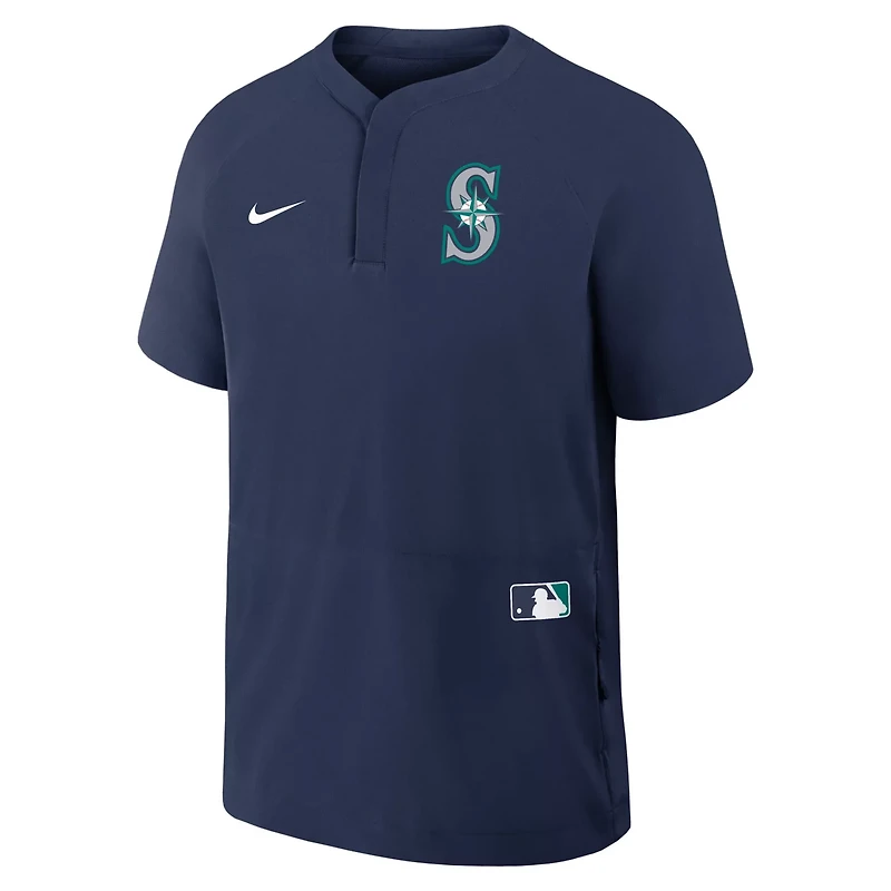 Nike Seattle Mariners Authentic Collection Raglan Short Sleeve Windshirt
