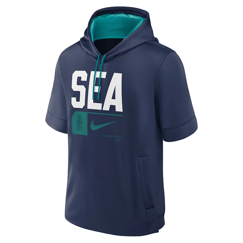 Nike Seattle Mariners Tri Code Lockup Short Sleeve Pullover Hoodie