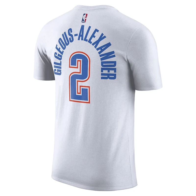 Nike Shai Gilgeous-Alexander Oklahoma City Thunder 2023/24 Association Name  Number T-Shirt