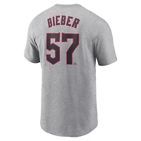 Nike Shane Bieber Cleveland Guardians Fuse Name  Number T-Shirt