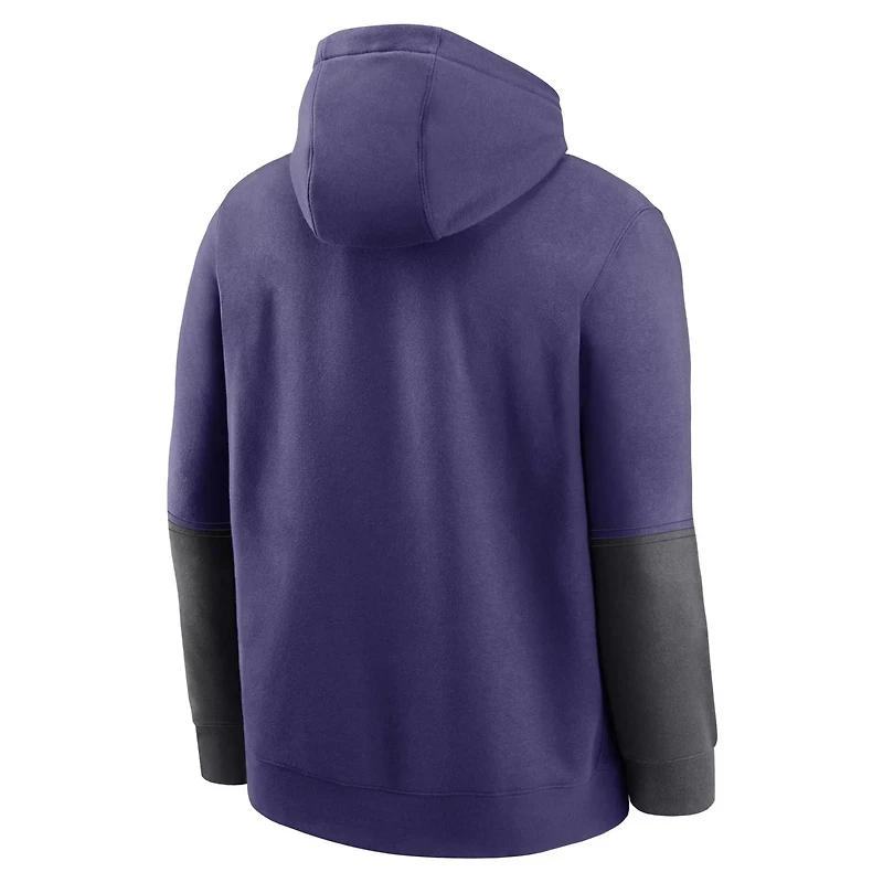 Nike TCU Horned Frogs 2024 Sideline Club Fleece Pullover Hoodie