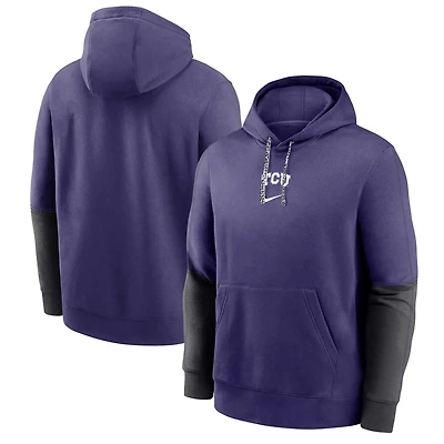 Nike TCU Horned Frogs 2024 Sideline Club Fleece Pullover Hoodie