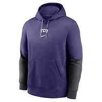 Nike TCU Horned Frogs 2024 Sideline Club Fleece Pullover Hoodie