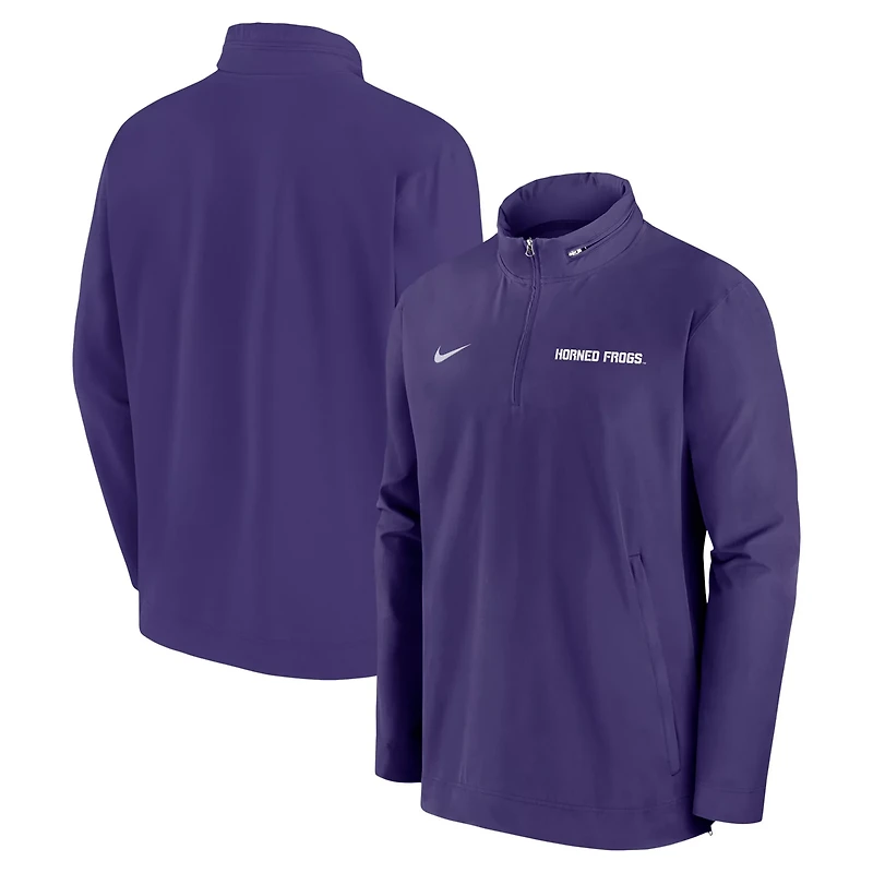 Nike TCU Horned Frogs 2024 Sideline Coach Quarter-Zip Hoodie Jacket